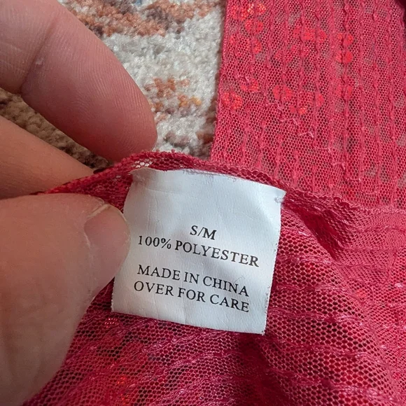 Red Sequin Tie Belt - Picture 3 of 4